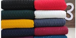 Rayon Sequence Chikan Embroidery Fabric