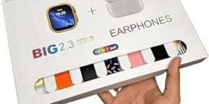 (10 in 1 Set) i20 Ultra MAX + Airpods Pro/Transparent Screen Guard/Seven Straps Smartwatch (Multicol