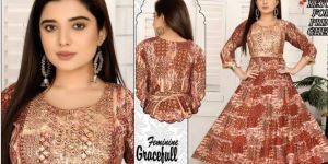 Rayon Designer Ghera Kurti