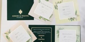 Recycled Paper Designer Wedding Invitation Cards Set