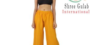Ladies Yellow Plain Palazzo