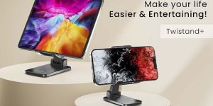 Ambrane Tablet & Mobile Holder for All Smartphones, Tabs, Kindle, iPad Mobile Holding Tabletop Stand