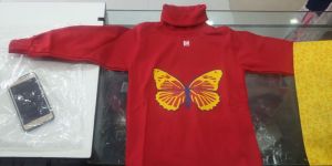 Red High Neck School Sweater