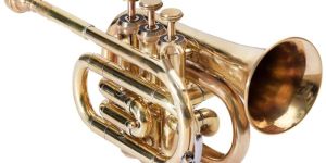 Three Valve Brass Pocket Trumpet