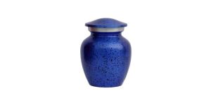 Beautiful Cremation Medium Blue Black Dot Urns for Human Ashes Adult Funeral Burial Urn