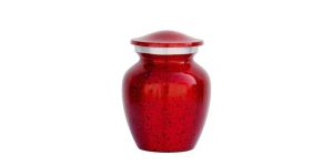 Beautiful Cremation Medium Red Black Dot Urns for Human Ashes Adult Funeral Burial Urn