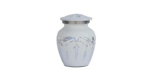 Beautiful Cremation Medium White SL DZ Urns for Human Ashes Adult Funeral Burial Urn