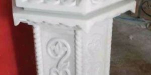 White Marble Tulsi Pot