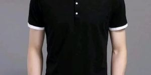 Mens Designer Chinese Collar T-Shirt