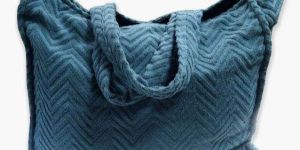 Blue Cotton Tote Bag