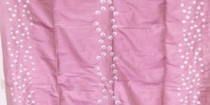 Pink Embroidery Polyester Window Curtain