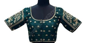 Dark Blue Raw Silk Blouse