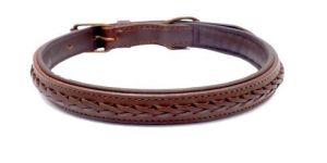 Dark Brown Leather Dog Collar