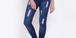 Ladies Rough Denim Jeans