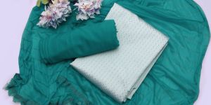 Green Cotton Silk Dress Material