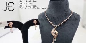 JCNC1 Ladies Gold Diamond Necklace Set