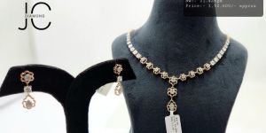 JCNC2 Ladies Gold Diamond Necklace Set