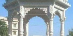 Outdoor Round Rajasthan Makrana Marbles Temple