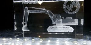 5x5x8 Cm Crystal Cube Kobelco 3d Model Laser Engraving