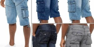 Mens Cargo Denim Shorts