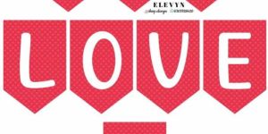 I LOVE U Banner for Valentines Day