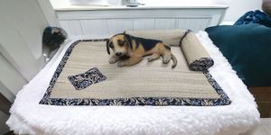 l-shaped natural korai grass pet bed