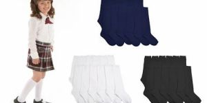 Plain Cotton School Socks