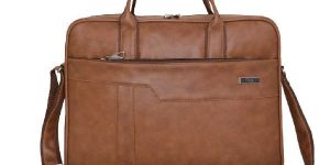 FLYIT Brown Leather Office/Laptop Bag