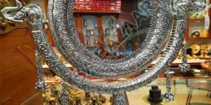 Silver Peacock Mirror Glass