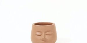 Face Shape Terracotta Clay Planter