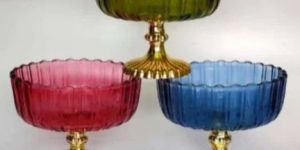 Glass Decorative Bowl with Stand