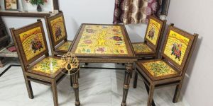 Dining Set Hand Painted Wood