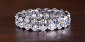 Oval Cut Diamond White Gold Eternity Band Ring