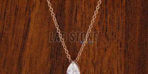 Pear Cut Diamond Rose Gold Pendant