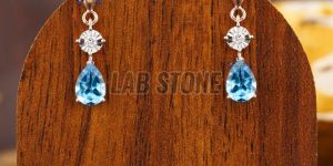 Round & F.B Pear Cut Diamond Rose Gold Drop and Dangle Earring