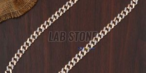 Round Cut Diamond Rose Gold Cuban Chain