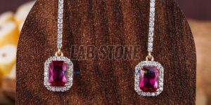 Round Cut Diamond Yellow Gold Drop Dangle Earrings