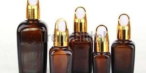 Amber Square Glass Dropper Bottle