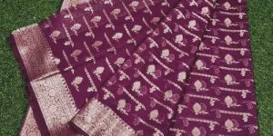 Banarasi Purple Semi Georgette Saree