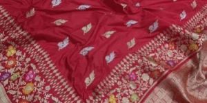 Pure Handloom Banarasi Katan Kadwa Silk Saree