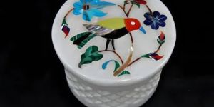 Decorative Marble Inlay Jewelry Box