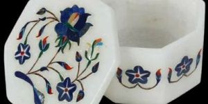 White Marble Stone Inlay Jewellery Box