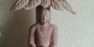 Pink Sandstone Buddha Statue