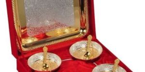 9 Pieces Silver and Gold Plated Bowl Set
