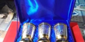 Brass Silver Plated 6 Glass Set