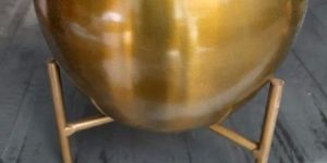 Golden Metal Planter with Stand