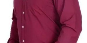 Mens Maroon Formal Shirt
