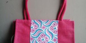Ladies Printed Jute Handbag