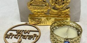 Gold Plated Laxmi Ganesh Statue
