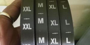 Black Satin Printed Size Label